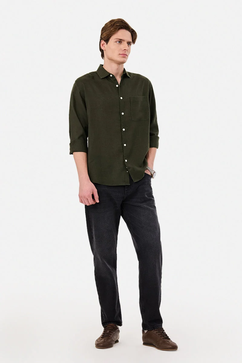 SNITCH Linen Blend Regular Fit Shirt